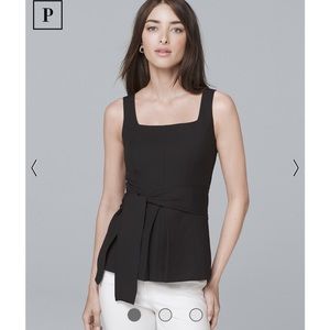 White House black market bow waist bodice top black size 00